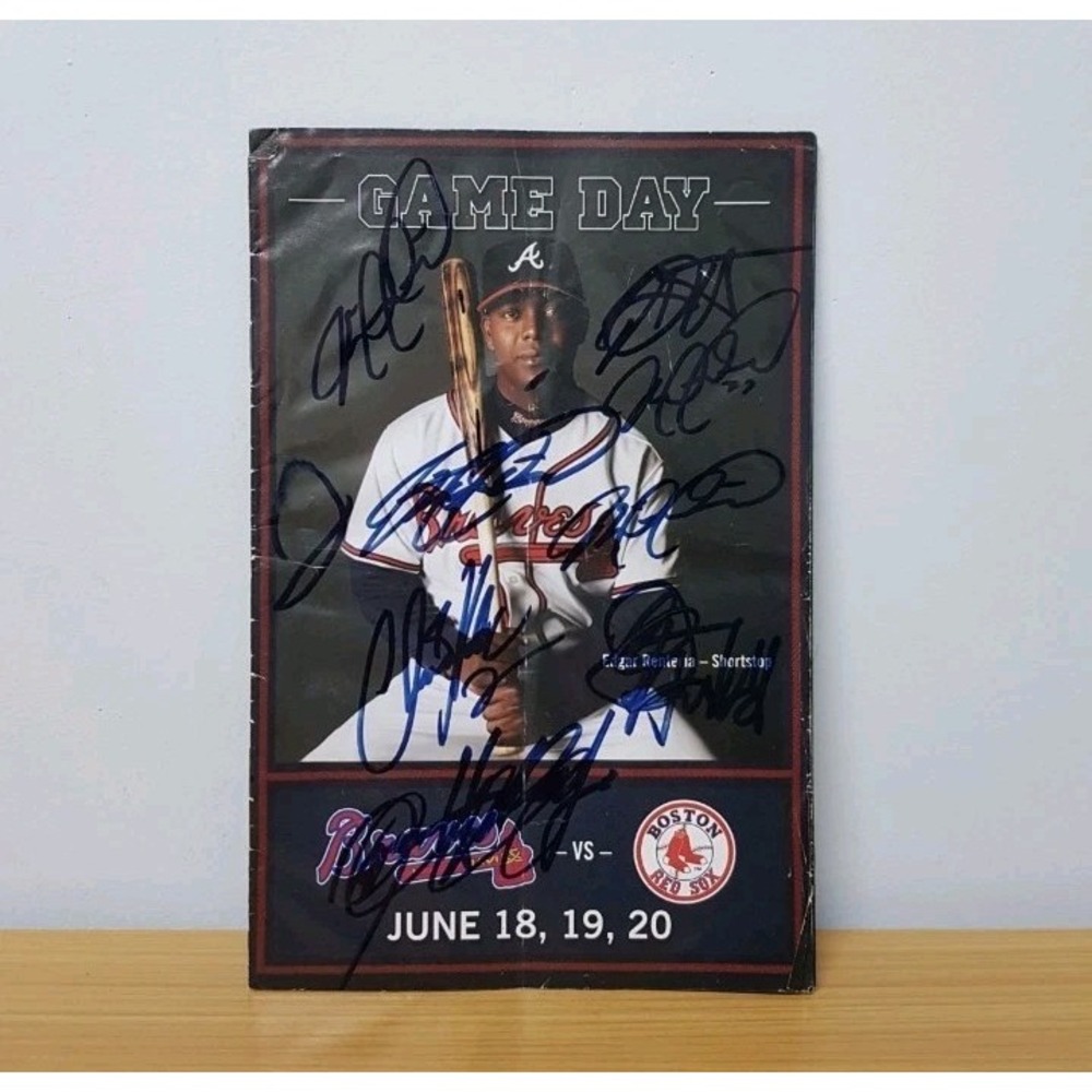 2006 Autographed‎ Braves vs Red Sox Program Atlanta Boston Signed MLB Baseball
